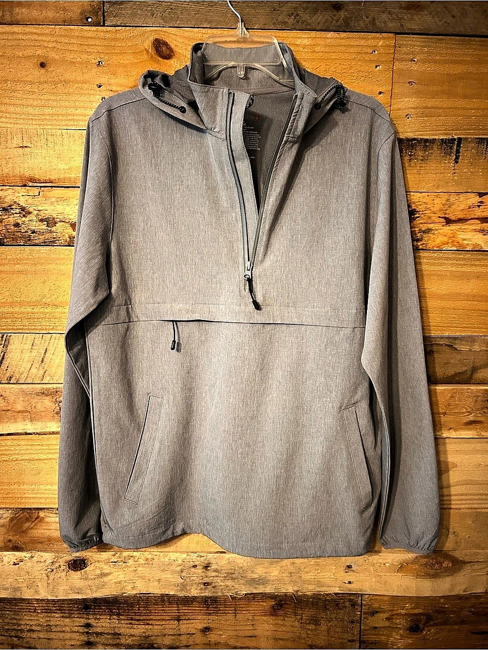 Swiss Tech Men's Performance Anorak Jacket Gray Hooded Jacket